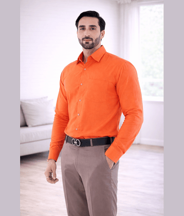 DESHBANDHU KHADI Cotton Regular Fit Full Sleeves Men's Formal Shirt - Orange ( Pack of 1 )