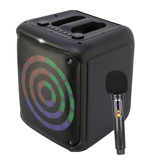 ZEBRONICS Thump 300 Portable Bluetooth 5.0 Speaker with 30W Output, 8 inch Speaker Driver, Voice Changing Wireless Mic, TWS Function, RGB LED Lights with Control Button, Karaoke