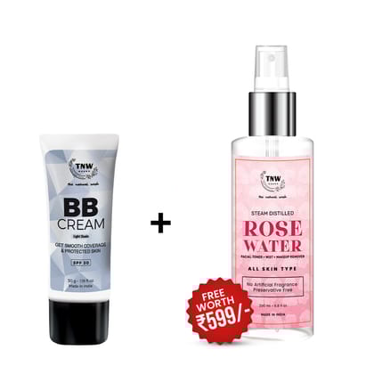 BUY BB CREAM + GET ROSE WATER TONER (200ml)-Light shade