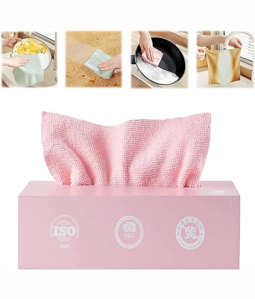Microfiber Cleaning Cloth - 20 PCS Reusable Microfiber Multi Functional Cleaning and Drying Wipes for Home Kitchen & Office | Strong Absorbent Cleaning Cloth with Dispenser Box (Pack of 1 Box)