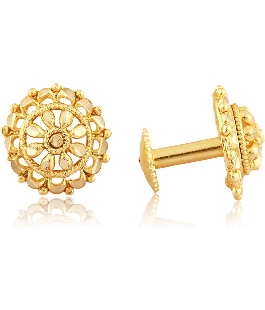 Vighnaharta Traditional South Screw Back Alloy Gold  Plated Stud Earring for Women and Girls