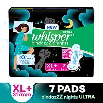Whisper Ultra Overnight Sanitary Pads Extra Large Wings - 7 pcs