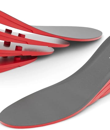 HOSPIKART Height Increase Insole, 4 Layer Heel Lift Shoe Insert (Large: 9-12 UK, 2 Pairs, Red)