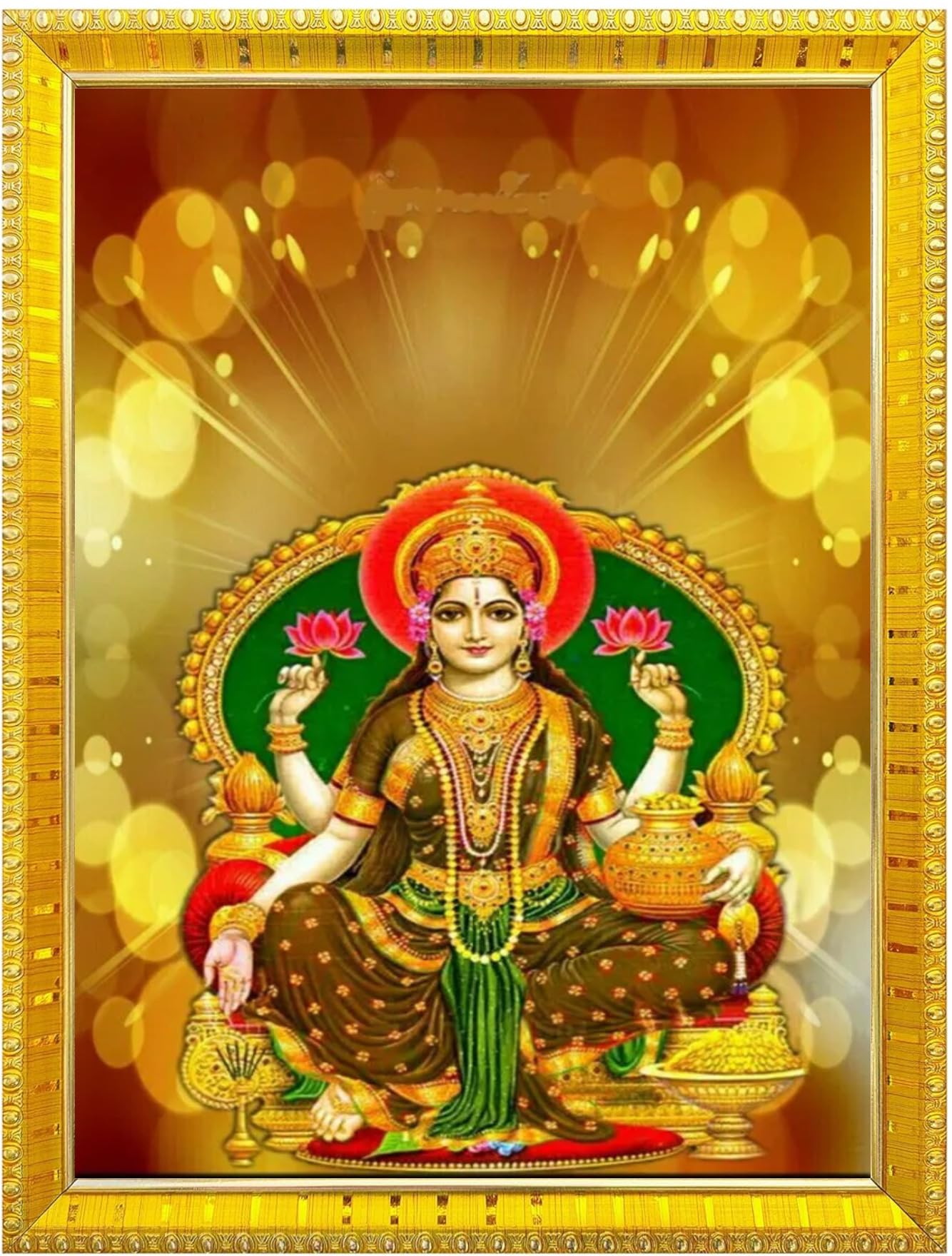 NOKKES Laxmi Devi Maa Mata Photo Frames Religious Photo frame 5X7 Inch Photo Frame_W41