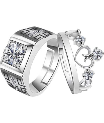 ShreejiHuf - Silver Couple Ring (Pack of 1)