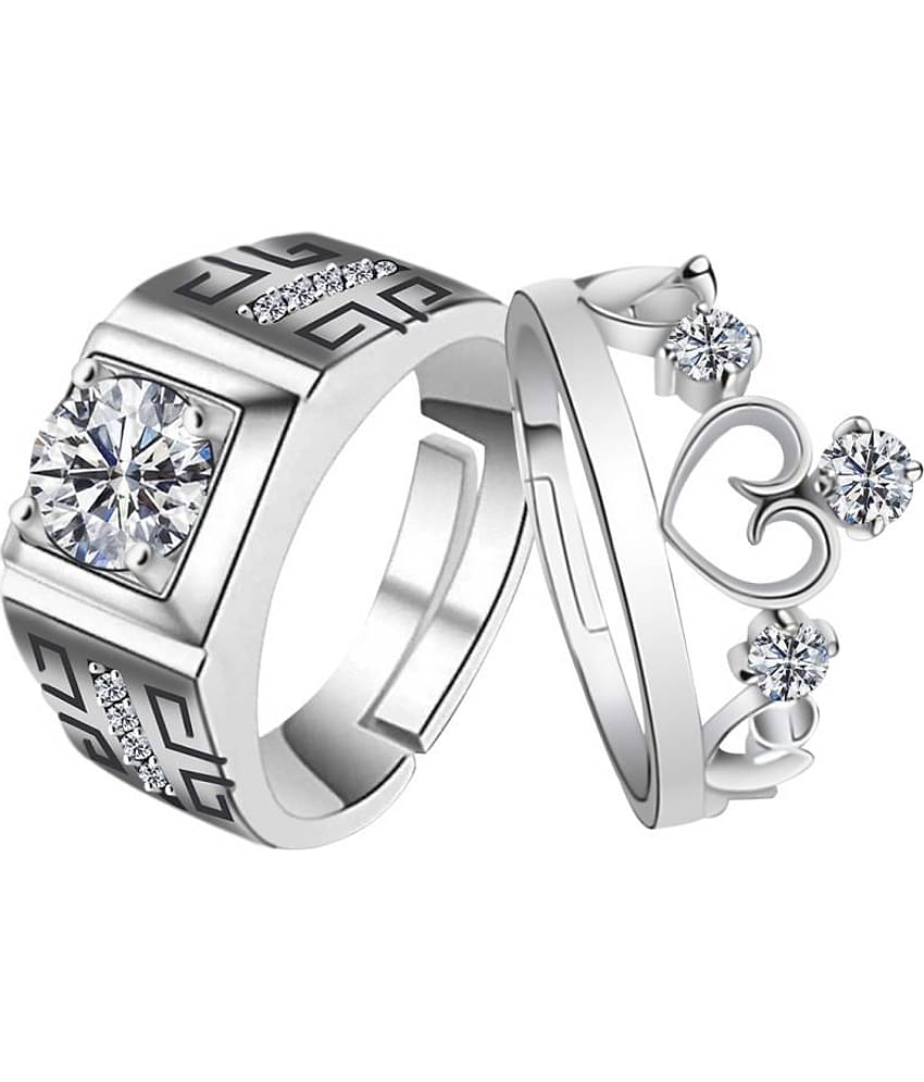 ShreejiHuf - Silver Couple Ring (Pack of 1)