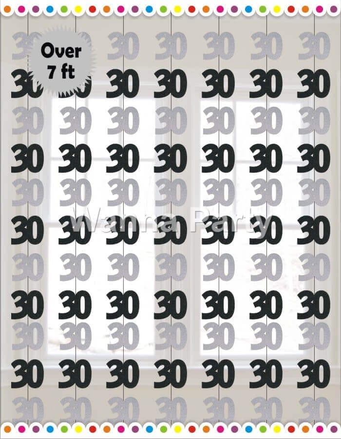 30th Birthday String Decoration 7FT - 6PC - Party and Festive Needs | Buy online on ZillyBuy