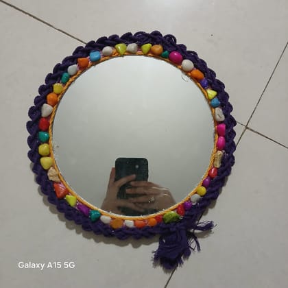 Macrame Mirror with stone work