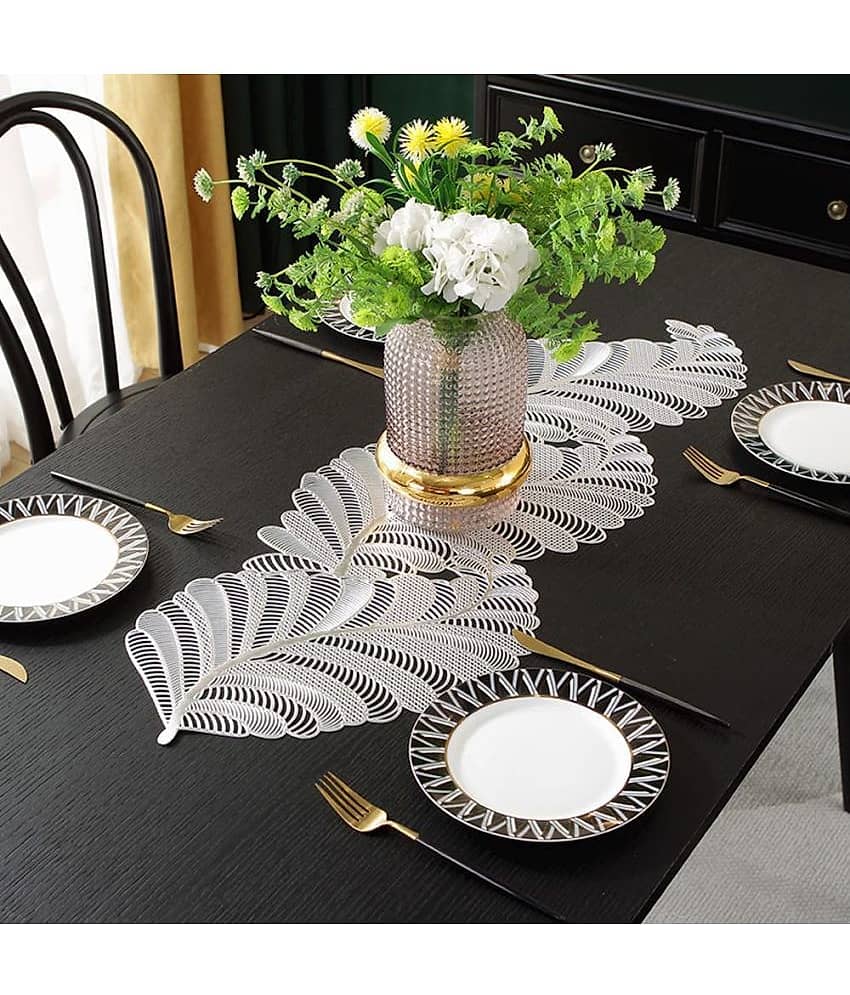 PVC 4 Seater Table Runner ( 92 cm x 33 cm ) Single - Silver