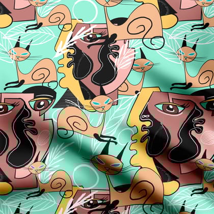 Different face abstract pattern-Cotton