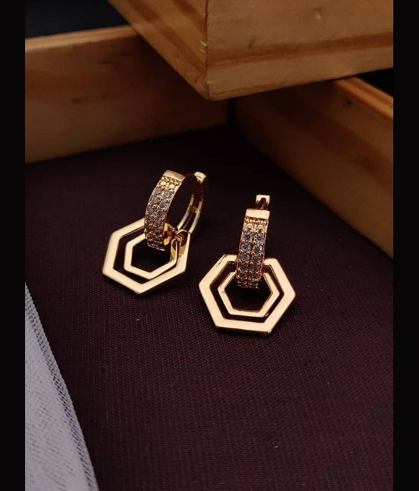 Shivay Fashion Rose Gold Jhumki Earrings ( Pack of 1 )