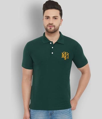The Million Club Pack of 1 Polyester Regular Fit Solid Half Sleeves Men's Polo T Shirt ( Green )