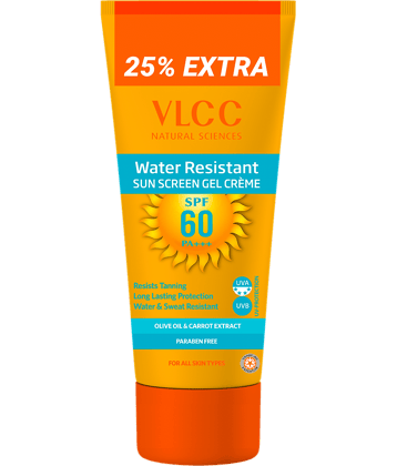 Vlcc Water Resistant Spf 60 Pa+++ Sunscreengel Cream 100G With 25G Extra