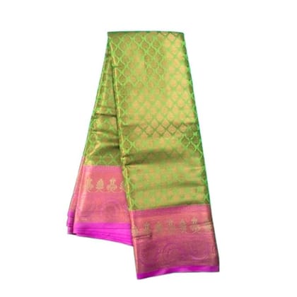Women's Kanjivaram Silk Saree with Unstitched Blouse, 5.5 Metre Length