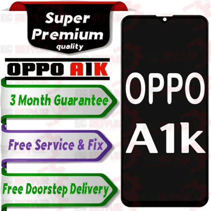 Oppo A1k Combo LCD with Touch Screen for A1k  Black (display glass combo folder).