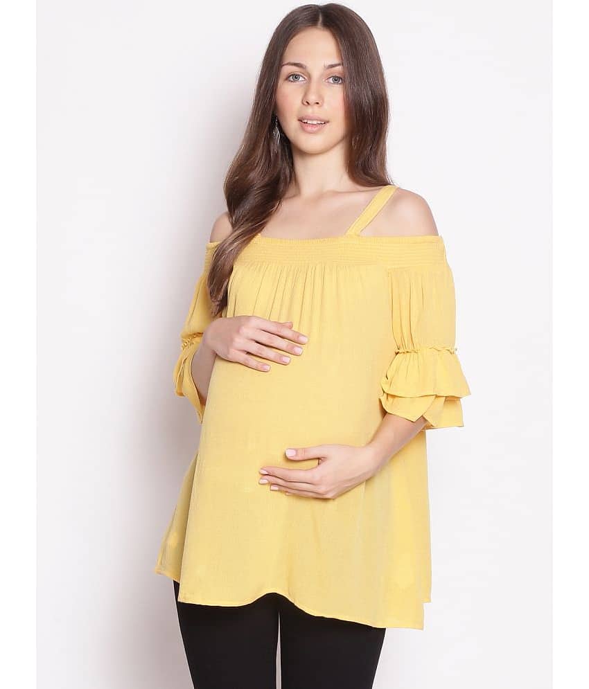 Oxolloxo Women's Viscose Regular Top ( Yellow )