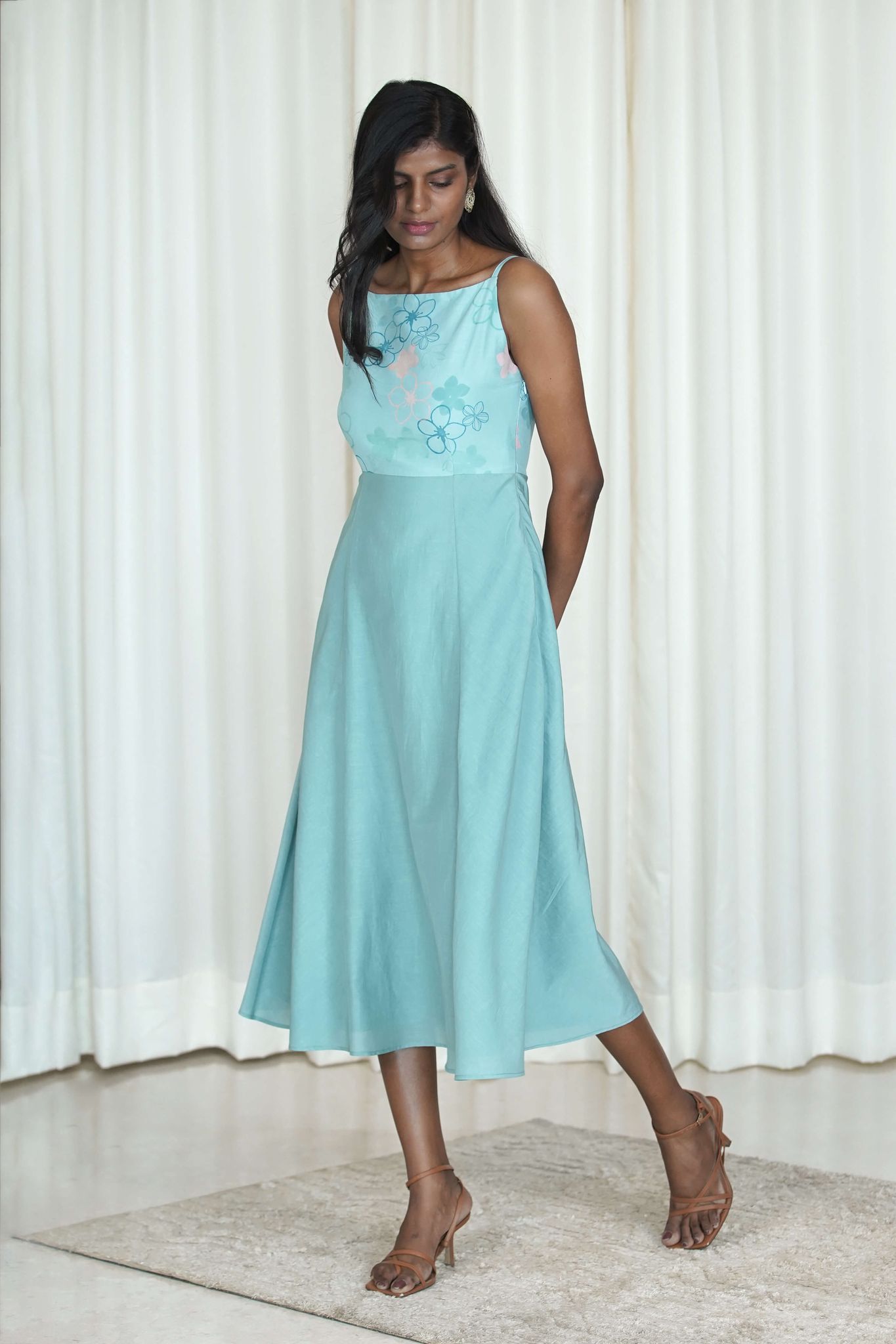 Overlay Printed Dress-XS