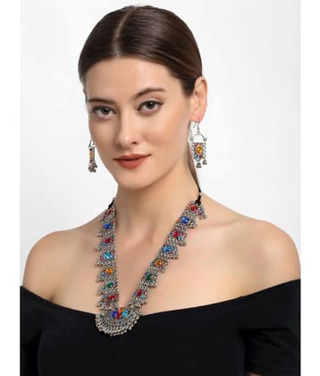 Sunhari Jewels Multi Color Alloy Necklace Set ( Pack of 1 ) - Multi Color