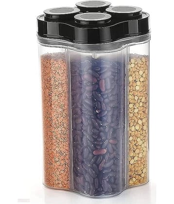 Dark Sun Kitchenware Cereal/Pulse/Grocery PET Black Dal Container ( Set of 1 )