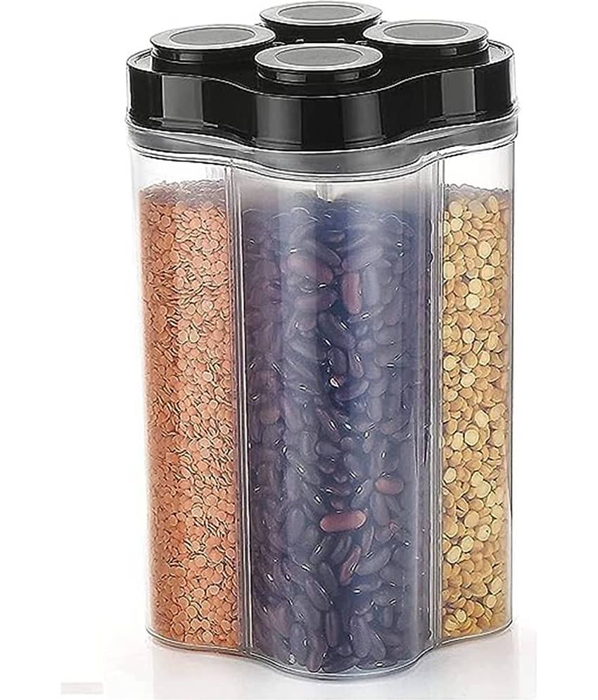 Dark Sun Kitchenware Cereal/Pulse/Grocery PET Black Dal Container ( Set of 1 )