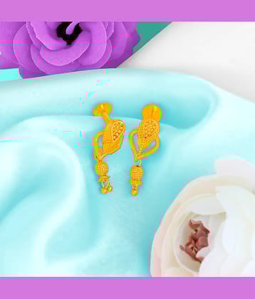 LUV FASHION Golden Jhumki Earrings ( Pack of 1 )