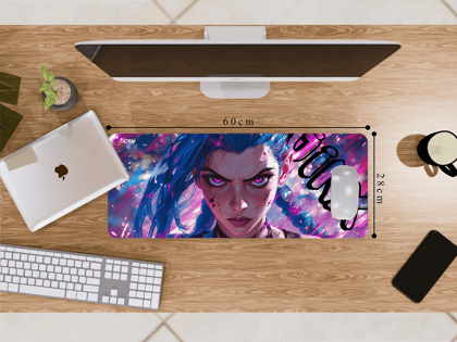 "JINX ARCANE " Gaming Mousepad – Elevate Your Gaming Experience-Medium (28CM x 60CM) / White