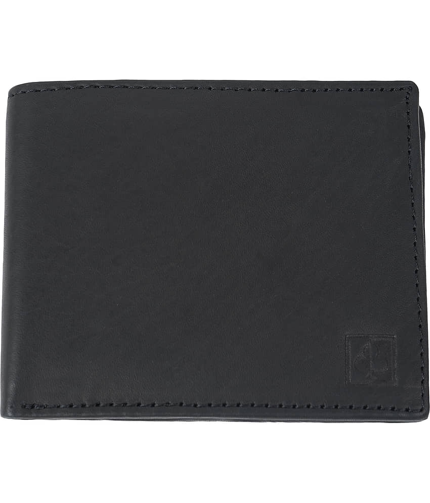 CIMONI Black 100% Leather Men's Two Fold Wallet ( Pack of 1 )