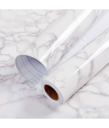 Aluminium Oil Proof Self-Adhesive Anti-Mold and Heat Resistant Kitchen Backsplas - Marble Wallpaper ( 60 x 200 ) cm ( Pack of 1 )