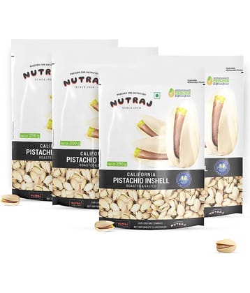 Nutraj California Roasted Salted Pistachios 1 Kg (4 x 250 g), Pista 1 Kg