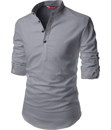 Yugnik Grey Cotton Men's Regular Kurta ( Pack of 1 )