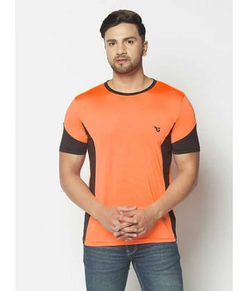 Glito Pack of 1 Polyester Regular Fit Men's T-Shirt ( Orange )