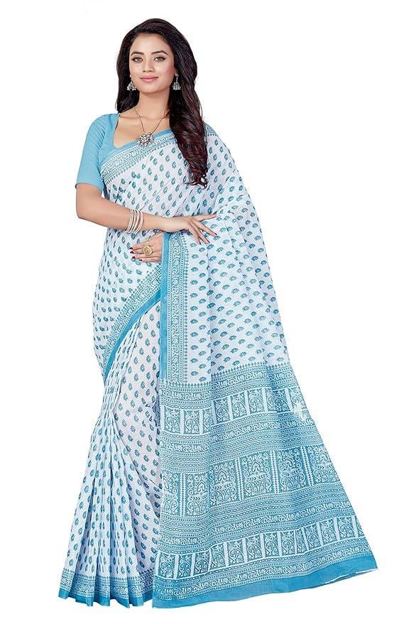 Women's Pure Cotton Printed Saree