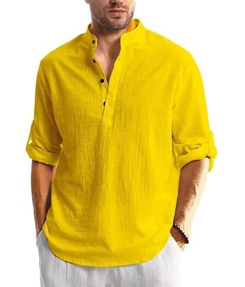 UNI VIBE Silver Cotton Men's Shirt Style Kurta ( Pack of 1 )