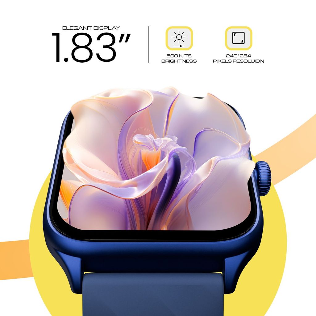 CELLECOR E1 Flex 1.83" (46.48mm) HD Display Smart Watch, 500 Nits, 60Hz Refresh Rate, Bluetooth Calling, AI generated Watch Faces, 100+ Sports Modes, Health Suite, Voice Assistance (Silver Grey)