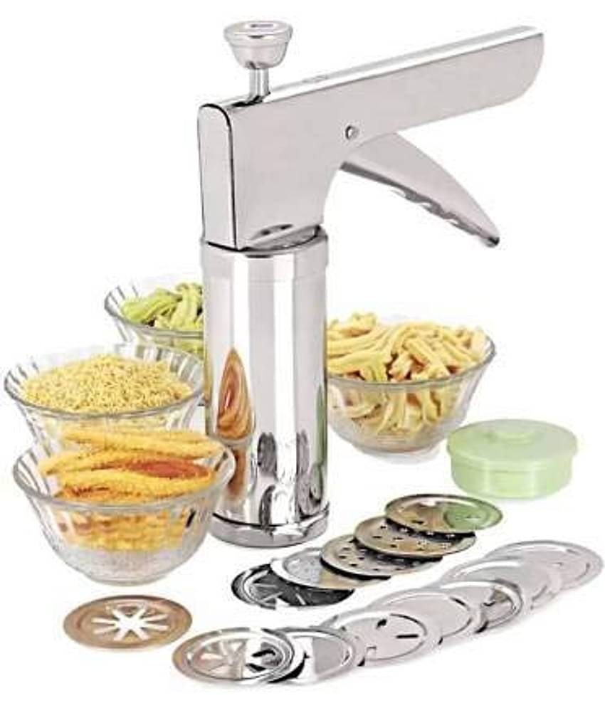 POWAFORCE Steel Kitchen Press 12 pc Jaalis for Murukku/Cookies/Noodles/Indian Snacks/idiyappam/chakli/Namkeen Sev Maker  for kitchenware