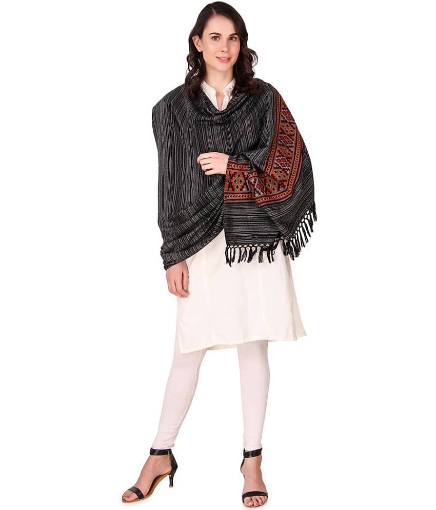 Bravezi Black Woven Shawl