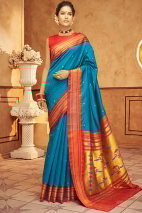 Nice Blue Paithani Silk Saree
