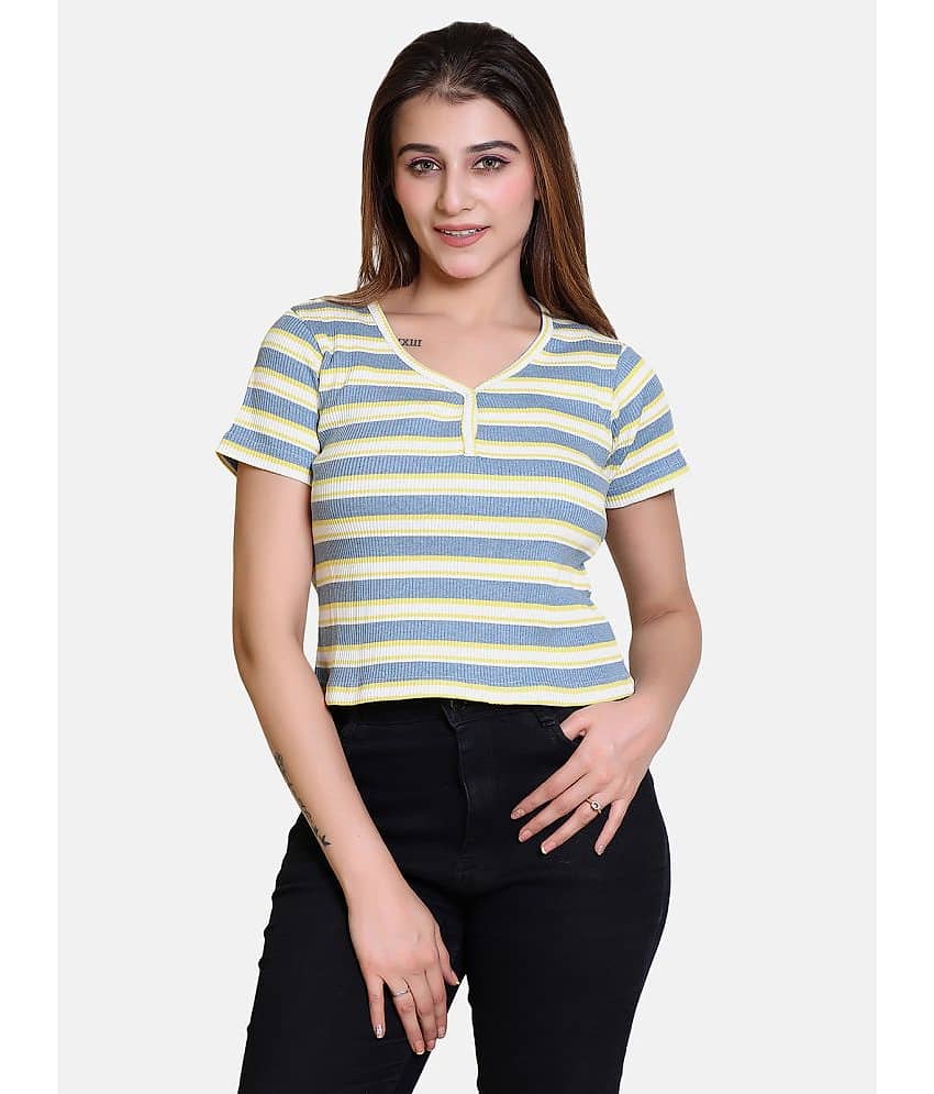 Bombay Velvet - Multi Color Cotton Blend Women's Crop Top ( Pack of 1 )