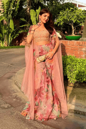 Ashi Khanna in BAGEECHA PINK GHARARA SET-XS