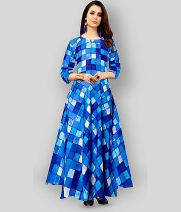 Frionkandy - Blue Rayon Women's A-line Dress ( Pack of 1 )