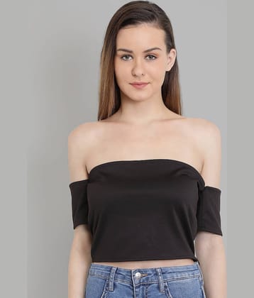 Chimpaaanzee Women's Polyester Crop Top ( Black )