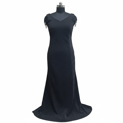 99ladies Store Black Sleeveless Body Fit Long Gown Dress for Women