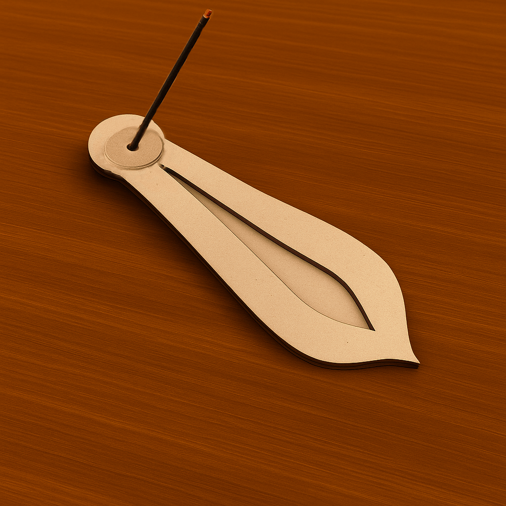 Dbeautify's Elegant Leaf Design MDF Incense Holder