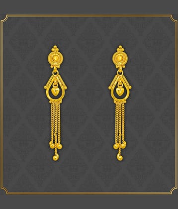 LUV FASHION Golden Drop Earrings ( Pack of 1 )