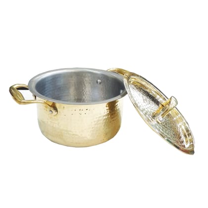 Brass Drinking Water Bhagona with Handle | Brass Water Pot | Traditional Brass Kitchen Utensil, Height : 4.5 Inch (BCMAS210 D)