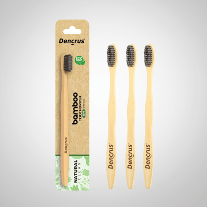 Bamboo Toothbrush NATURAL CLEAN for Adults | Biodegradable, Soft Bristles & Ergonomic Design-Pack of 3