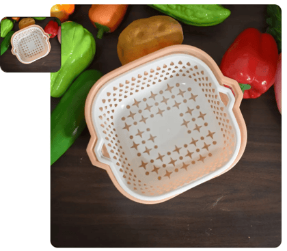 2 In 1 Basket Strainer To Rinse Various Types Of Items Like Fruits, Vegetables Etc.