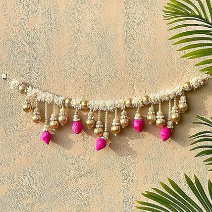 Traditional Handmade Lotus Toran and Multicolor String Toran