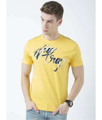 Huetrap Pack of 1 Cotton Regular Fit Men's T-Shirt ( Yellow )