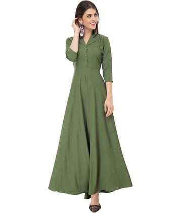 TOGZZ Women Crepe A-line Dress ( Green )